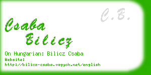 csaba bilicz business card